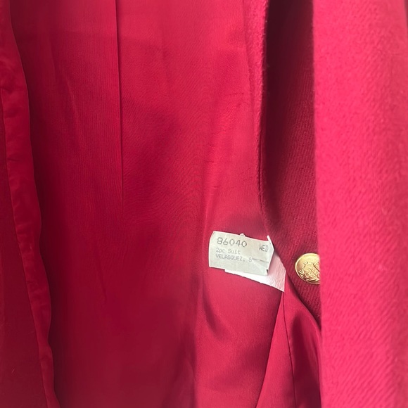 Appleseeds Red 100% Wool Blazer Coat Jacket Gold Buttons 22W EUC VTG Y2K Classic - Picture 8 of 17